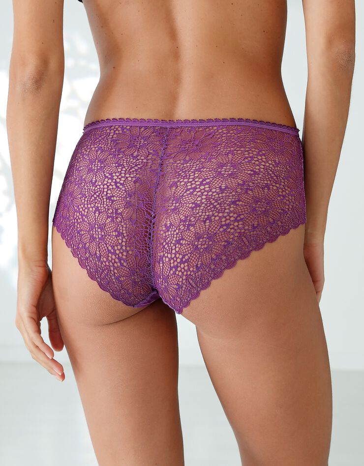 Culotte forme maxi microfibre et dentelle stretch - lot de 2 (violine) Culotte forme maxi microfibre et dentelle stretch - lot de 2 (violine)
