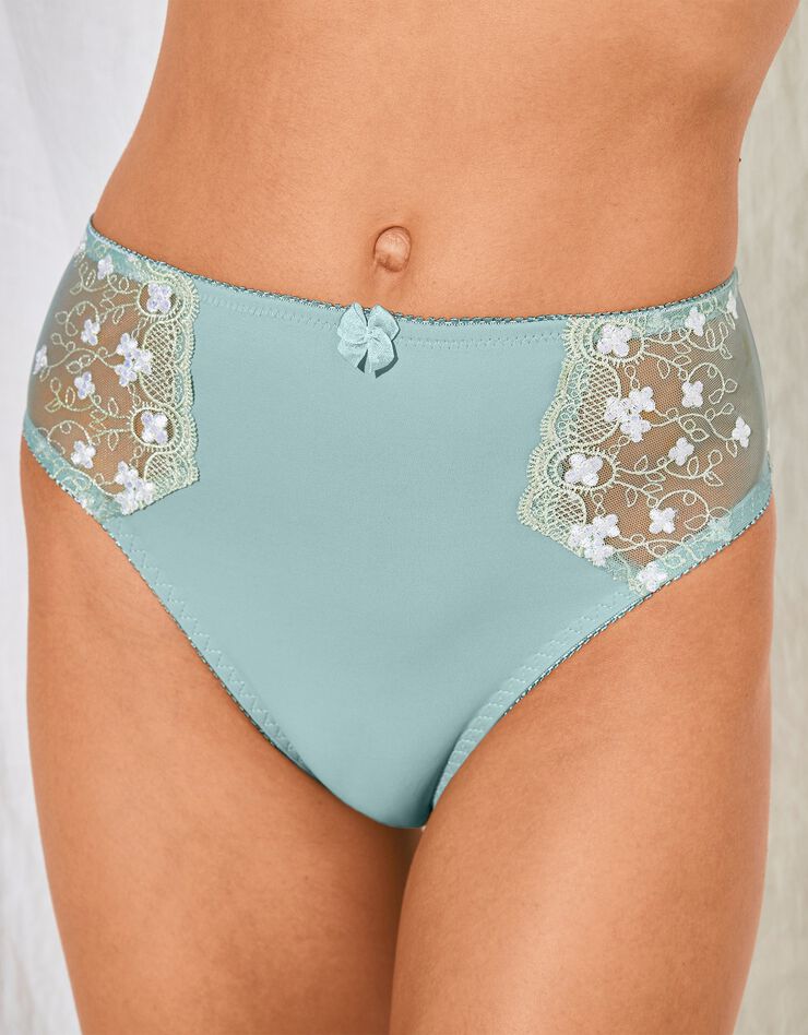 Culotte microfibre tulle brodé Caminata (vert grisé)