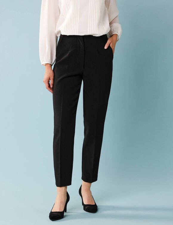 Pantalon cigarette uni, Spécial Petites (noir)