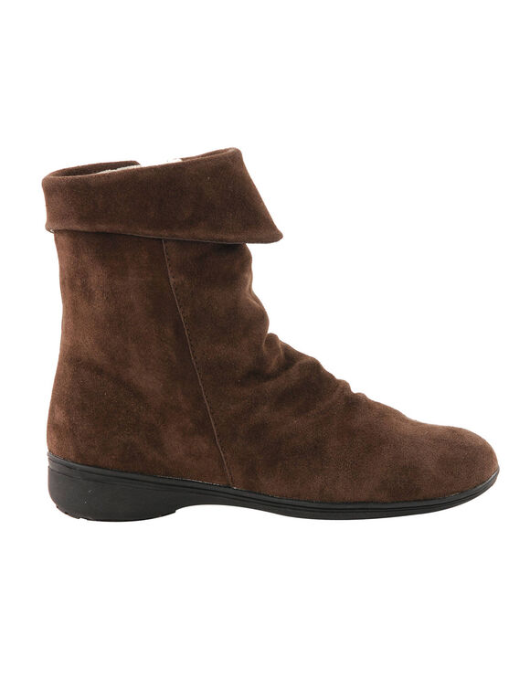Boots fourrées en croûte de cuir (marron)