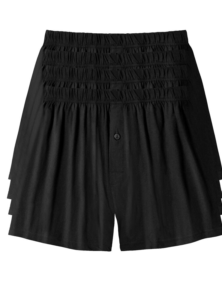 Caleçon flottant ouvert uni - lot de 4 (noir)