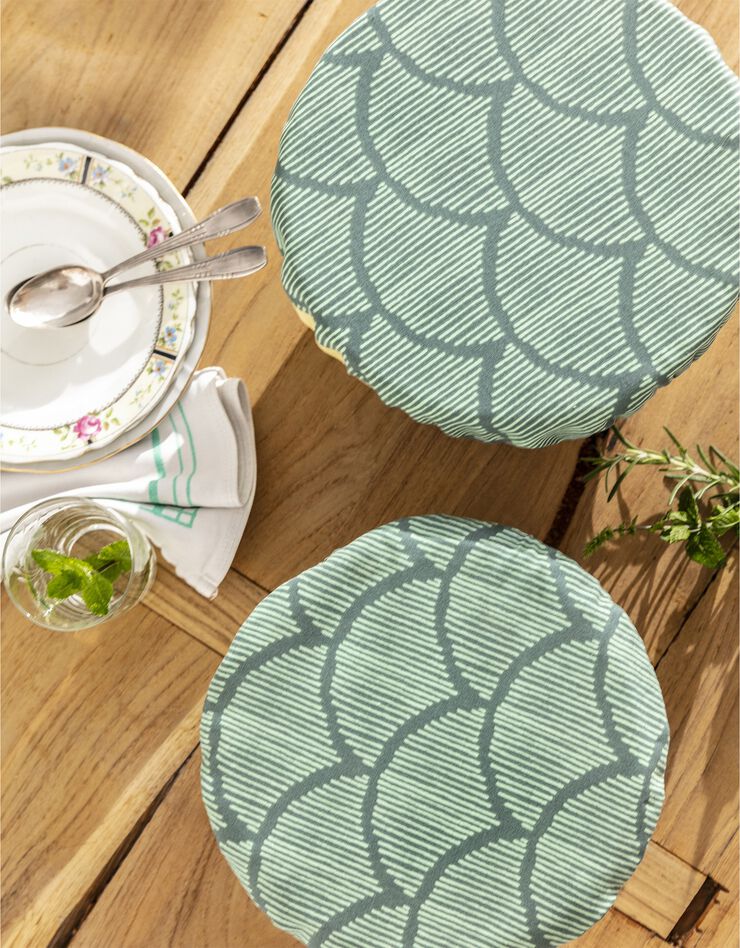 Charlotte alimentaire de conservation élastiquée, lot de 2 - collection upcycling (vert) Charlotte alimentaire de conservation élastiquée, lot de 2 - collection upcycling (vert)