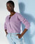 Cardigan boutons perles fantaisie, maille anglaise toucher doux (parme)