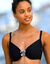 Haut de maillot de bain avec armatures drapé uni (noir)