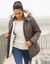 Doudoune à capuche imperméable, doublée polaire sherpa (taupe foncé)