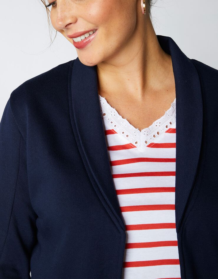 Veste fluide en maille molletonnée (marine) Veste fluide en maille molletonnée (marine)