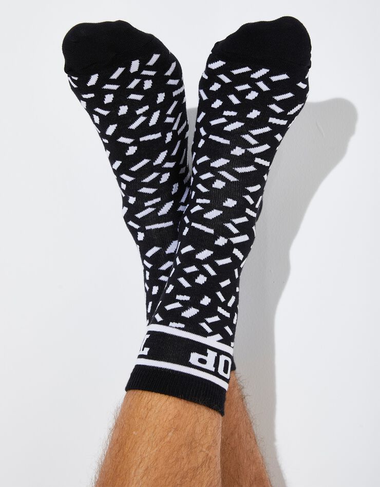 Chaussettes imprimées mixtes collection Lulu la Nantaise - lot de 2 paires (noir / orange) Chaussettes imprimées mixtes collection Lulu la Nantaise - lot de 2 paires (noir / orange)