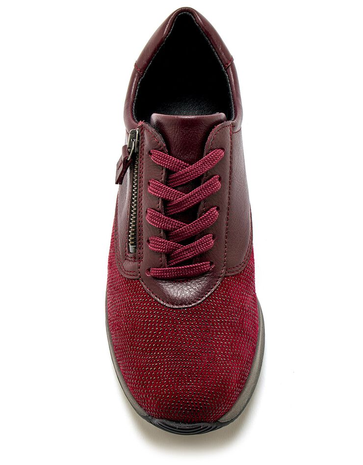 Derbies spécial Hallux valgus en cuir et textile - uni (bordeaux) Derbies spécial Hallux valgus en cuir et textile - uni (bordeaux)