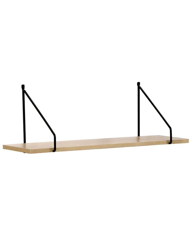 Etagère style industriel métal et bois - L 60 cm (noir/bois)