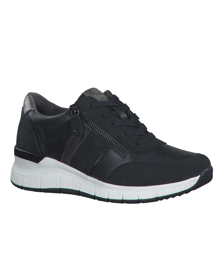Sneakers dessus cuir - largeur confort (marine) Sneakers dessus cuir - largeur confort (marine)