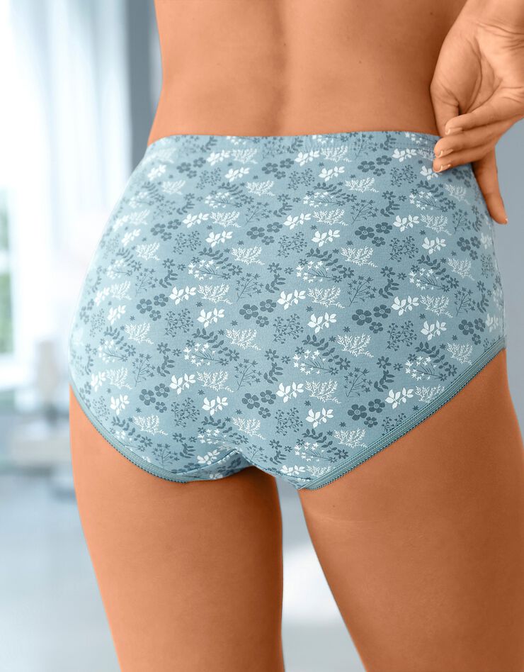 Culotte forme maxi coton motifs fleuris – Lot de 6 (marine / vert) Culotte forme maxi coton motifs fleuris – Lot de 6 (marine / vert)