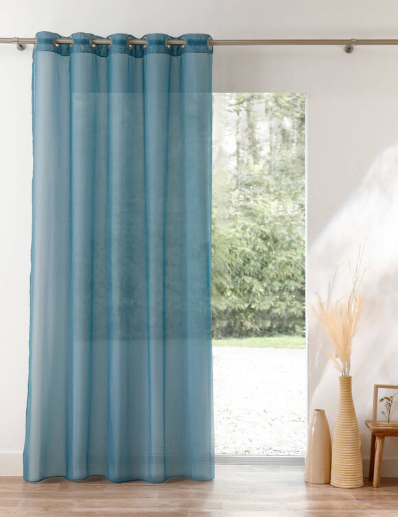 Panneau voile uni finition œillets (bleu canard)