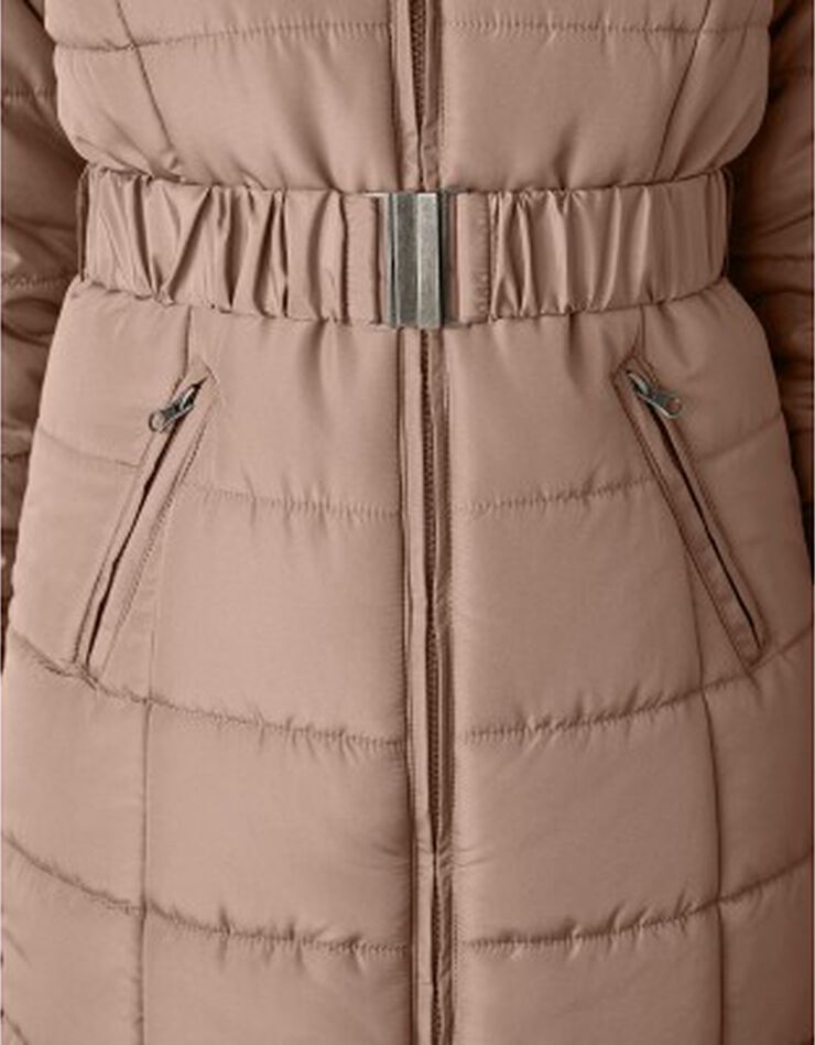 Doudoune ceinturée unie - version longue (beige) Doudoune ceinturée unie - version longue (beige)