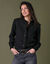 Gilet boutonné col montant, maille fantaisie  (noir)