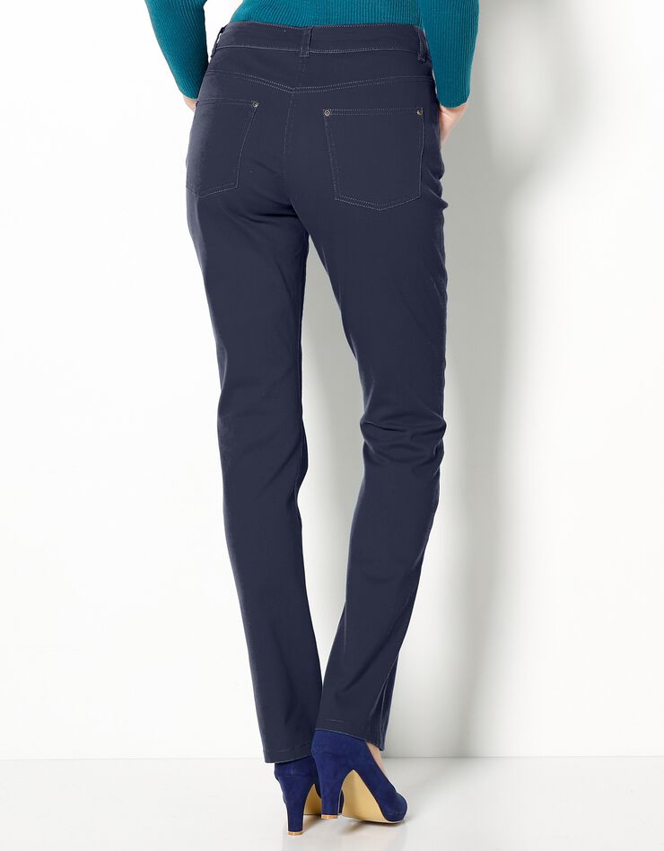 Pantalon droit stretch (marine)
