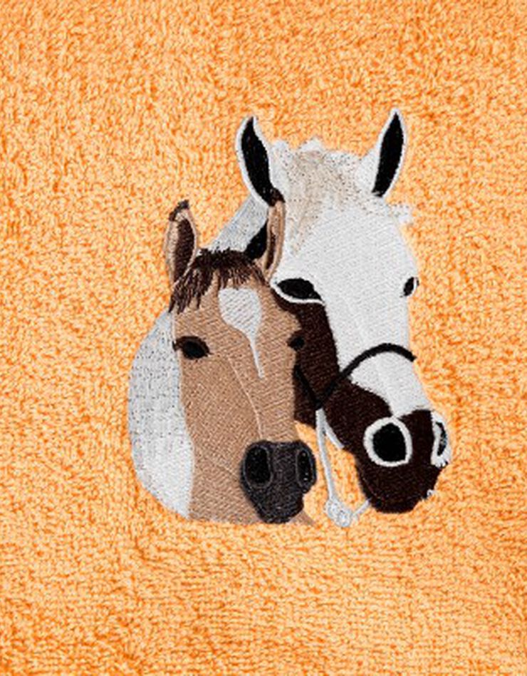 Éponges brodées chevaux Colombine® - Lots (abricot)