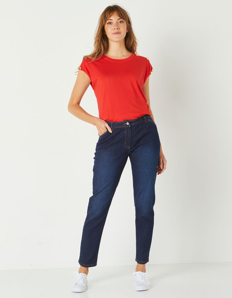 Tee-shirt épaules boutonnées (rouge) Tee-shirt épaules boutonnées (rouge)