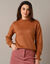 Pull col montant, finition frisotti (caramel)
