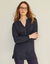 Pull tunique col tunisien, maille anglaise toucher doux (marine)