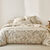 Linge de lit Yseult en coton imprim&eacute; (sable)