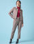 Veste blazer courte imprimée carreaux, Spécial Petites (chocolat)