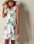 Robe imprimé fleuri et macramé (écru / bleu)