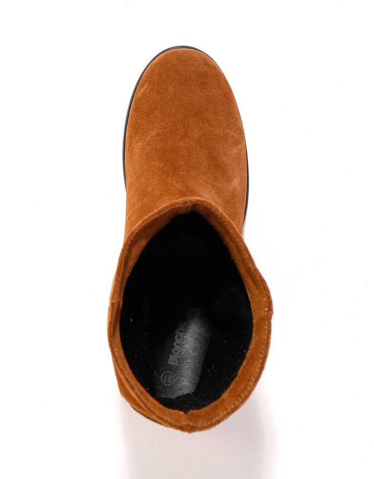 Bottes plissées mi-hautes en daim avec semelle compensée invisible - marron (caramel) Bottes plissées mi-hautes en daim avec semelle compensée invisible - marron (caramel)
