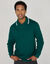 Polo uni maille piqu&eacute;e manches longues (vert sapin)