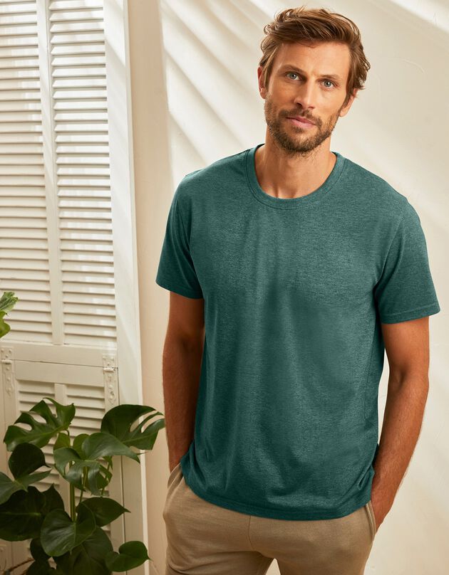 Tee-shirt col rond manches courtes - lot de 3 (ch azur + tilleul + vert)