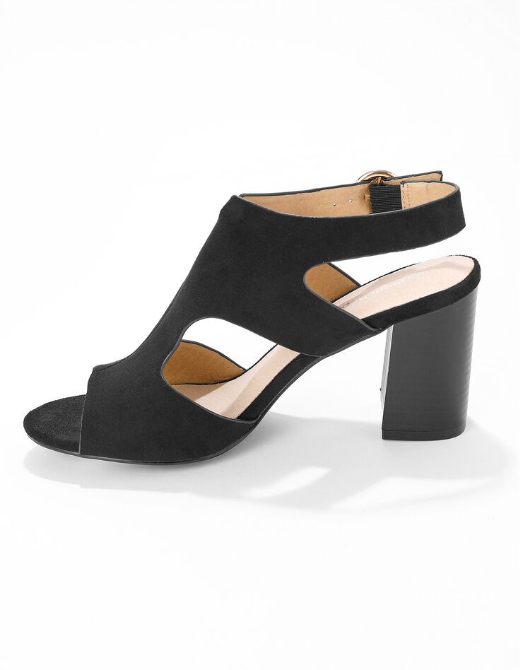 Sandales enveloppantes à talon bois (noir)
