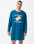 Maxi T-shirt pyjama imprim&eacute; "Je ne grossis pas" (bleu p&eacute;trole)
