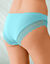 Culotte forme midi coton uni stretch et dentelle - lot de 3 (bleu + marine + vert)
