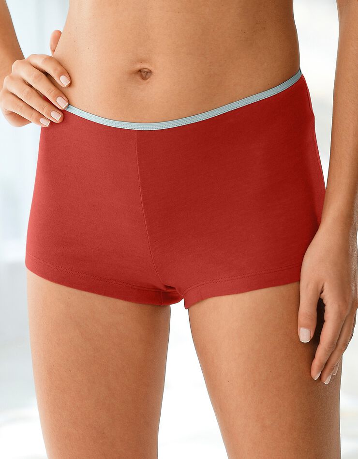 Culotte forme boxer coton biologique - Lot de 6 (chocolat + vert) Culotte forme boxer coton biologique - Lot de 6 (chocolat + vert)