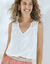 Blouse sans manches avec dentelle (écru)