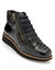 Boots cuir zippées et lacées grande largeur, motifs zébrés (noir)