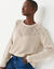 Pull col rond maille ajour&eacute;e, toucher doux (beige chin&eacute;)