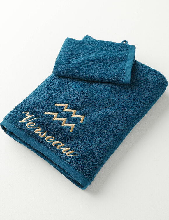 Serviettes de bain VERSEAU - 420g/m2 (bleu paon)