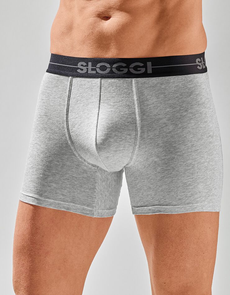 Boxer coupe short "Go"- lot de 2 (kaki + gris) Boxer coupe short "Go"- lot de 2 (kaki + gris)
