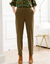 Pantalon cigarette, fluide (kaki)