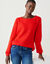 Pull col bateau &agrave; manches blousantes, maille anglaise (rouge)