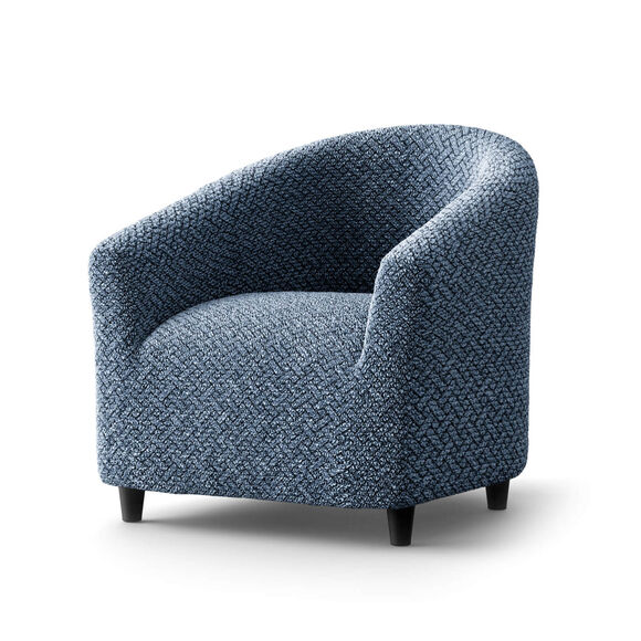 Housse bi-extensible microfibre gaufrée graphique pour fauteuil cabriolet (bleu)