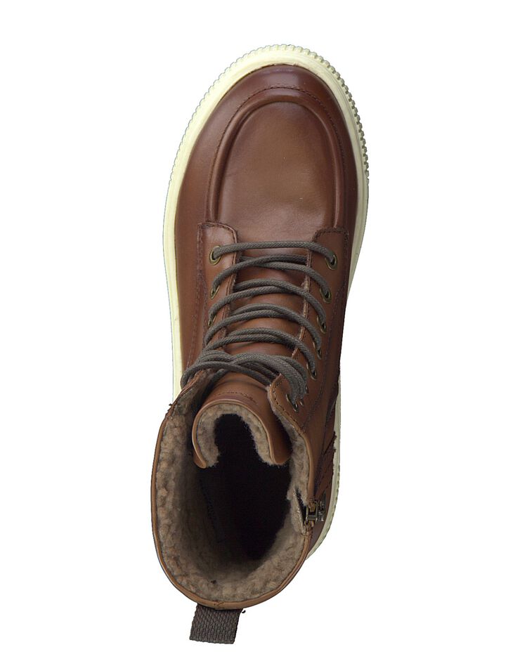 Bottines hautes cuir à lacets zippées (marron) Bottines hautes cuir à lacets zippées (marron)