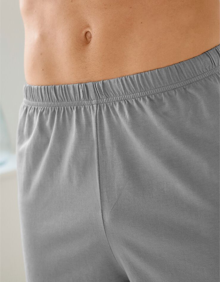 Pyjashort uni col V coton - lot de 2 (gris + marine) Pyjashort uni col V coton - lot de 2 (gris + marine)