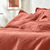 Couvre-lit uni matelassé reliéfé "feuillage" (terracotta)