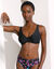 Culotte de bain forme midi imprimée Lokia (noir / fuchsia)