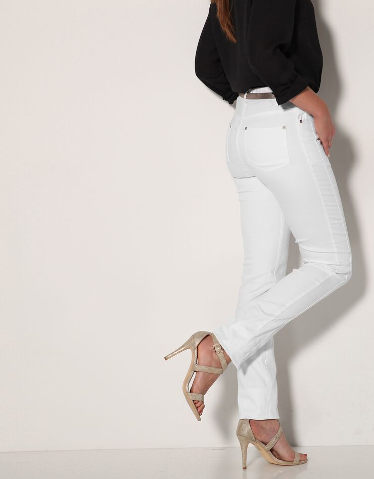 Pantalon stretch coutures affinantes (blanc)