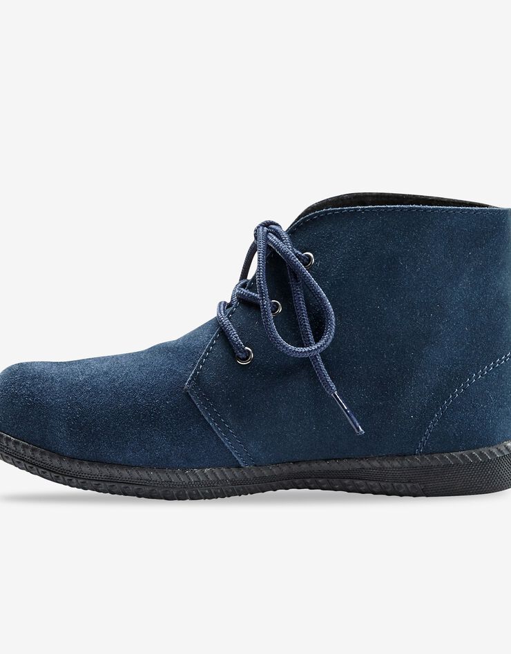 Bottines à lacet en croûte de cuir (marine) Bottines à lacet en croûte de cuir (marine)