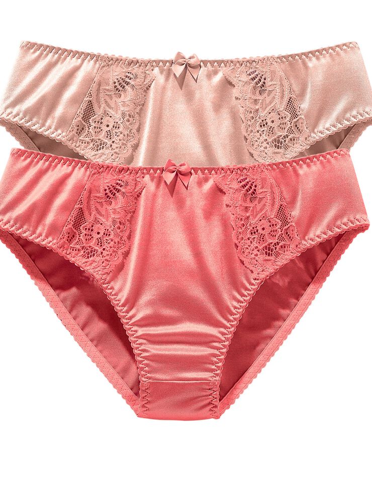 Culotte en dentelle Cerignola - lot de 2 (hibiscus + pêche)