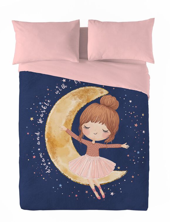 Couette microfibre enfant ballerine 200 g/m² (bleu marine)