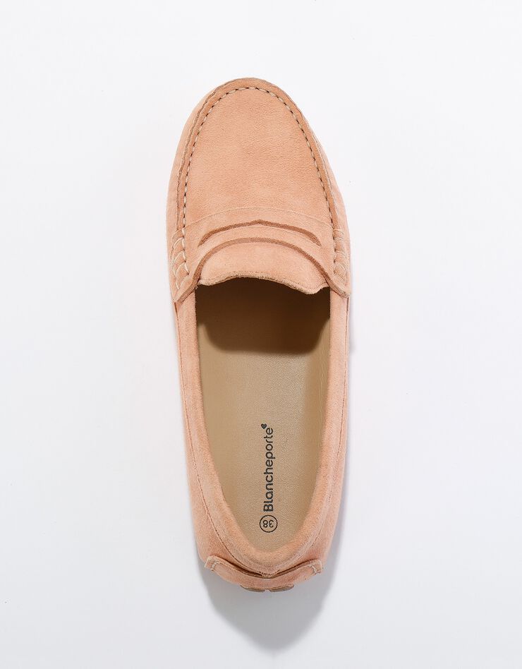 Mocassins en cuir velours (nude)